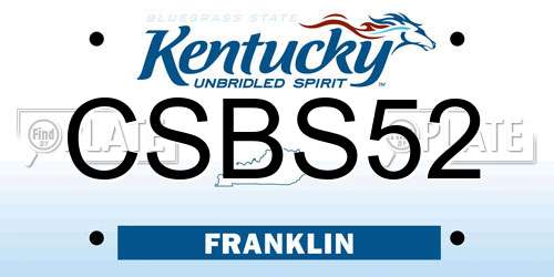 CSBS52 Kentucky License Plate