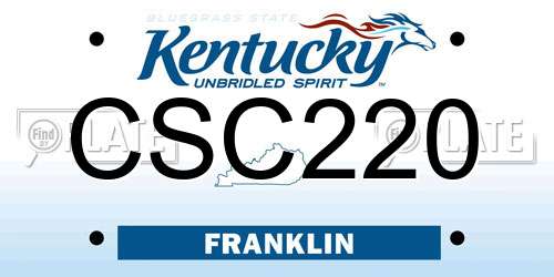 CSC220 Kentucky License Plate