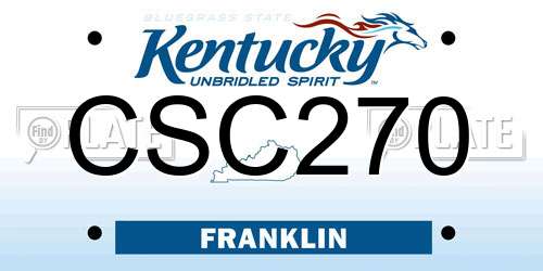 CSC270 Kentucky License Plate