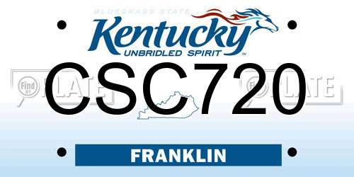 CSC720 Kentucky License Plate