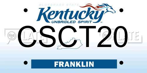 CSCT20 Kentucky License Plate