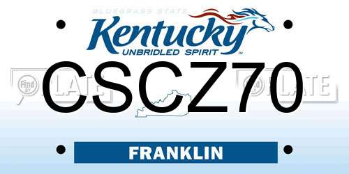 CSCZ70 Kentucky License Plate