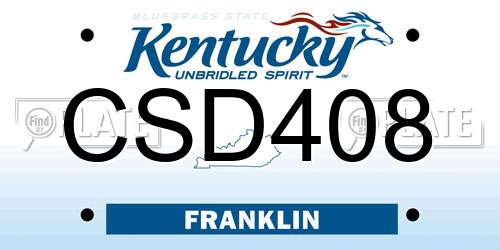 CSD408 Kentucky License Plate
