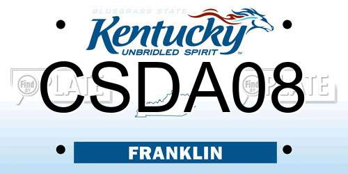 CSDA08 Kentucky License Plate