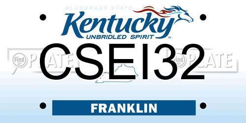 CSEI32 Kentucky License Plate