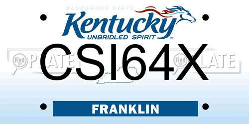 CSI64X Kentucky License Plate