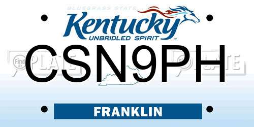 CSN9PH Kentucky License Plate
