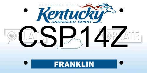 CSP14Z Kentucky License Plate