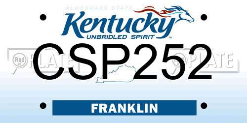 CSP252 Kentucky License Plate