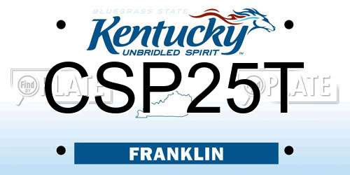 CSP25T Kentucky License Plate