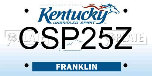 CSP25Z Kentucky License Plate