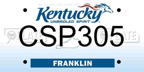 CSP305 Kentucky License Plate