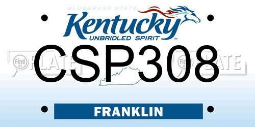 CSP308 Kentucky License Plate