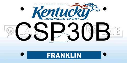 CSP30B Kentucky License Plate