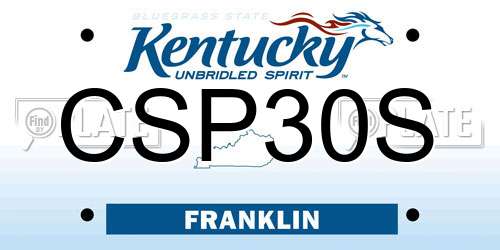 CSP30S Kentucky License Plate