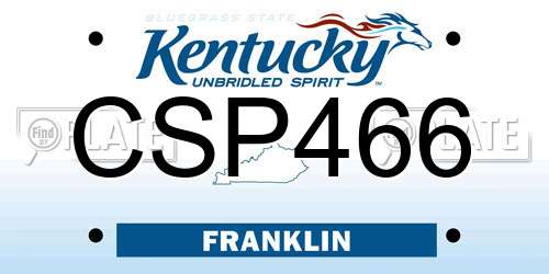 CSP466 Kentucky License Plate