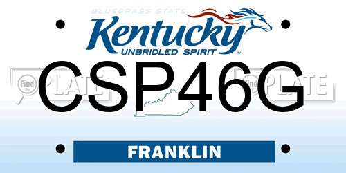 CSP46G Kentucky License Plate
