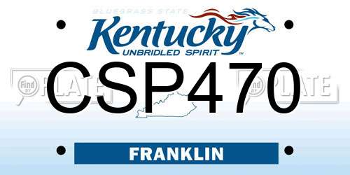 CSP470 Kentucky License Plate