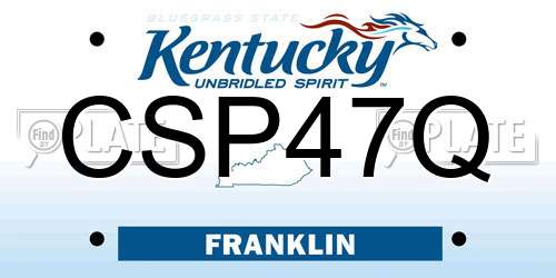 CSP47Q Kentucky License Plate
