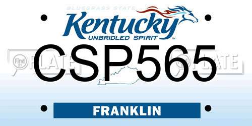 CSP565 Kentucky License Plate