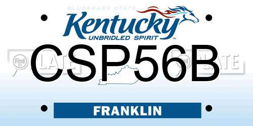 CSP56B Kentucky License Plate