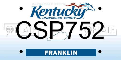 CSP752 Kentucky License Plate