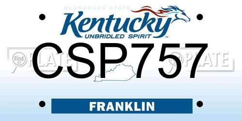 CSP757 Kentucky License Plate