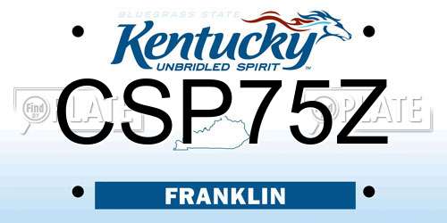 CSP75Z Kentucky License Plate