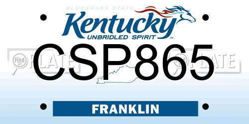 CSP865 Kentucky License Plate