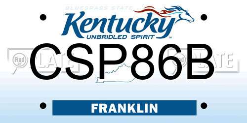 CSP86B Kentucky License Plate