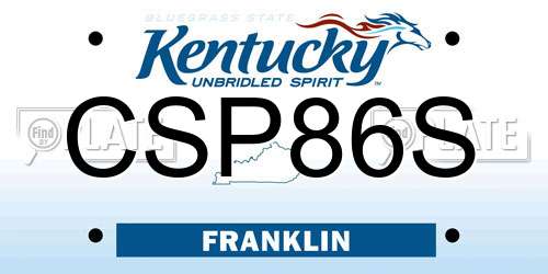 CSP86S Kentucky License Plate
