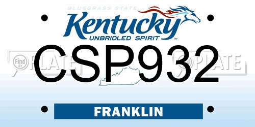 CSP932 Kentucky License Plate
