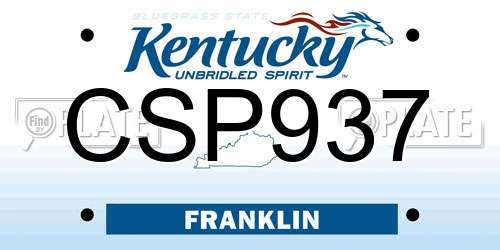 CSP937 Kentucky License Plate