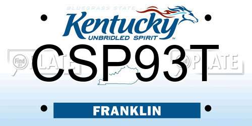 CSP93T Kentucky License Plate