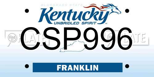 CSP996 Kentucky License Plate