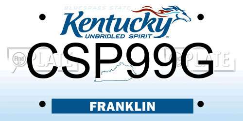 CSP99G Kentucky License Plate