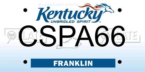 CSPA66 Kentucky License Plate