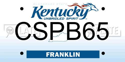 CSPB65 Kentucky License Plate