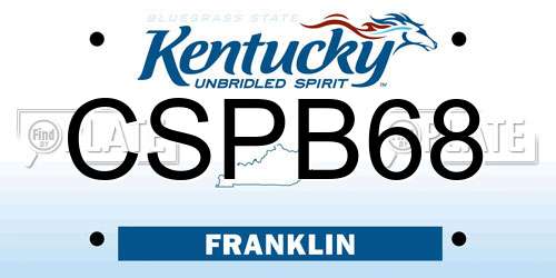 CSPB68 Kentucky License Plate