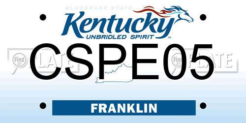 CSPE05 Kentucky License Plate