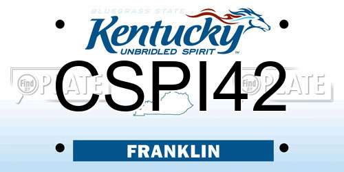 CSPI42 Kentucky License Plate
