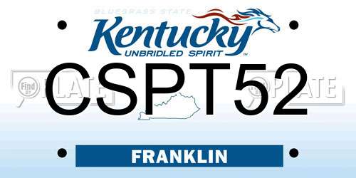 CSPT52 Kentucky License Plate