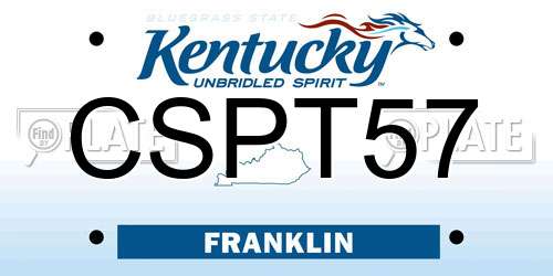 CSPT57 Kentucky License Plate