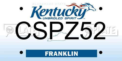 CSPZ52 Kentucky License Plate