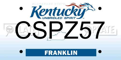 CSPZ57 Kentucky License Plate