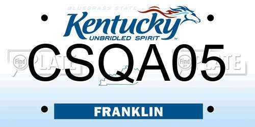 CSQA05 Kentucky License Plate