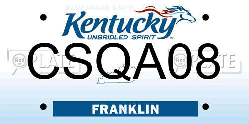 CSQA08 Kentucky License Plate