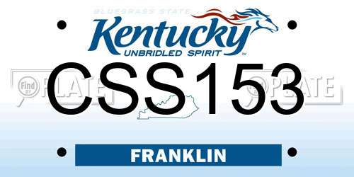 CSS153 Kentucky License Plate