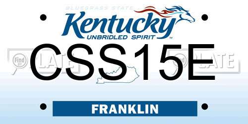CSS15E Kentucky License Plate