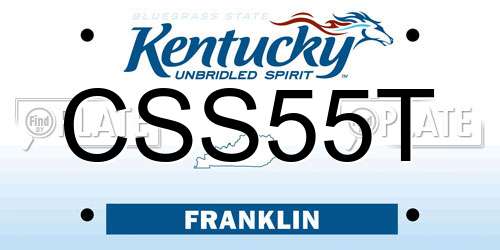 CSS55T Kentucky License Plate